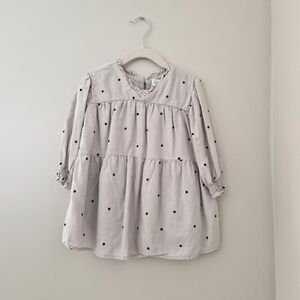Zara Kids Cream Dress with Black Dots